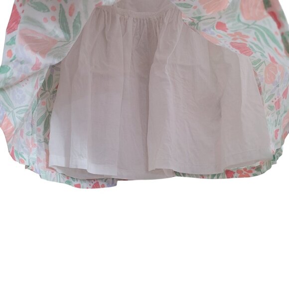 New & EUC 9 Month Girl Lot of 2 Dresses Layered Floral Ruffle Sleeves Cotton - Picture 11 of 16